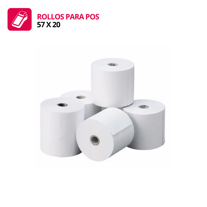 Rollo Térmico para POS 57x20mm (50 unidades)